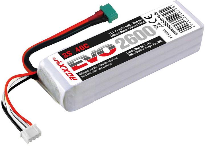 Produktbild Roxxy EVO LiPo 3-2600M 40C  28,9 Wh M6 Buchse (11.10 V, 2600 mAh)