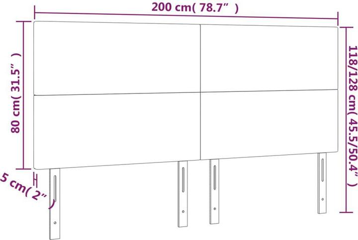 Actual product image vidaXL Kopfteil (200 x 5 x 128 cm)