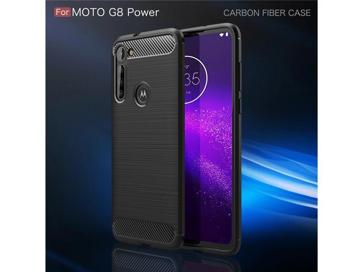 Produktbild Screenguard Motorola Moto G8 Power Hülle Carbon Brushed Soft TPU (Motorola Moto G8 Power)