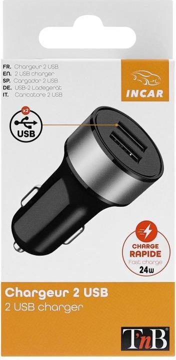 Immagine prodotto T'nB Adattatore di ricarica da 12/24 volt a 2xUSB