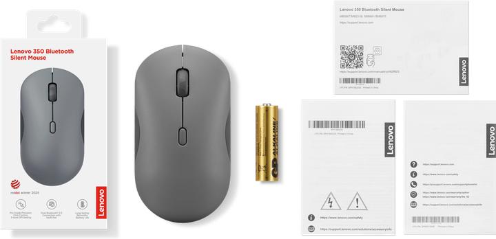 Produktbild Lenovo 350 Bluetooth Silent Mouse Luna Grey (P) (Kabellos)