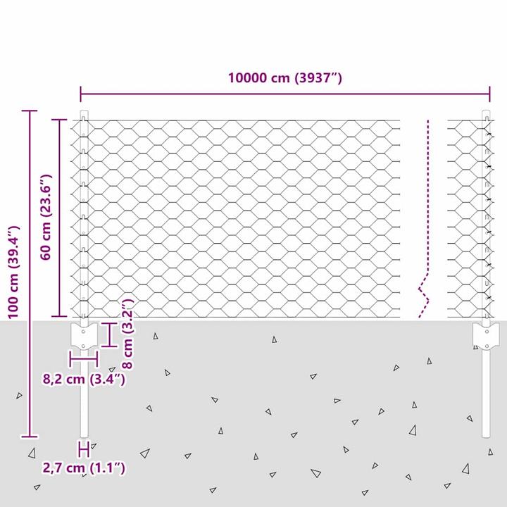 Produktbild VidaXL Verzinkter Zaun