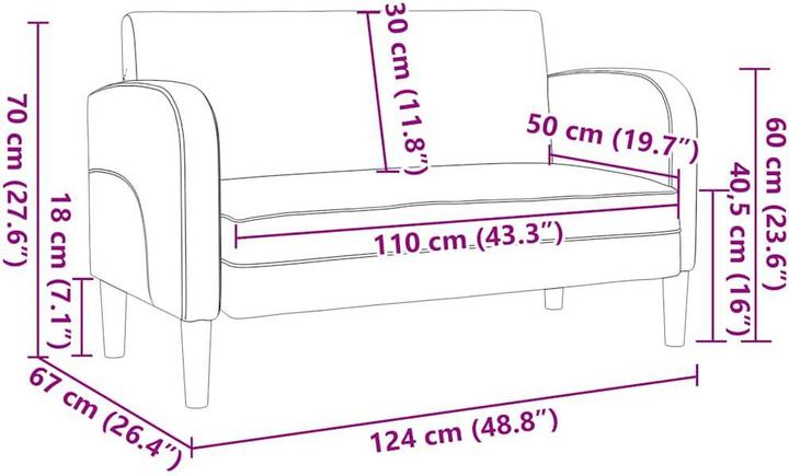 Produktbild vidaXL Zweisitzer-Sofa (2-Sitzer)