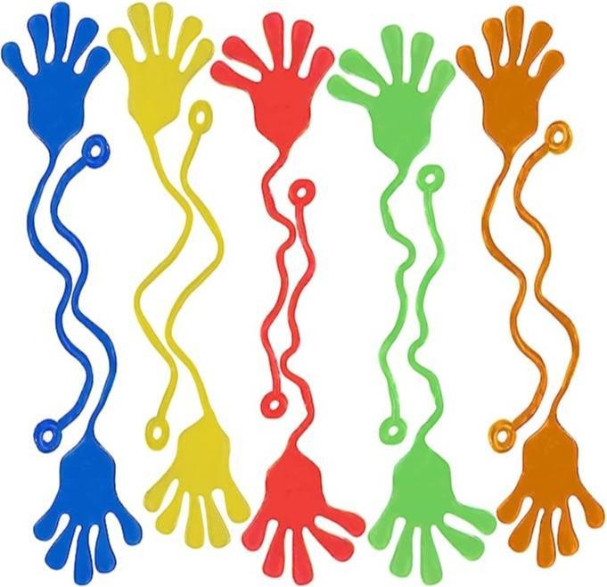 Actual product image I Am Creative Klatschhand Spielzeug 12er Set Klebe Glibber Fensterläufer für Kinder Geburtstag