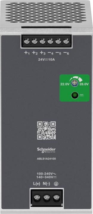 Image du produit Schneider Electric Alimentation, OPTIMUM, 100-240VAC, 24VDC, 10A, 240W, monophasé ABLS1A24100