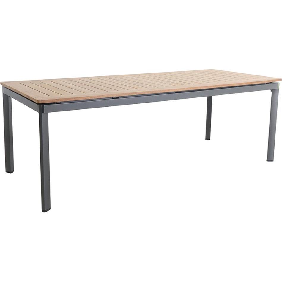 Royal Garden, Gartentisch + Balkontisch, Alutapo Dining Tisch Aluminium/Teak (95 cm)