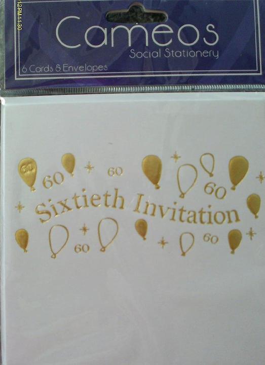 Actual product image Cameos 60th Invitations (Pack of 6) (6 pcs.)