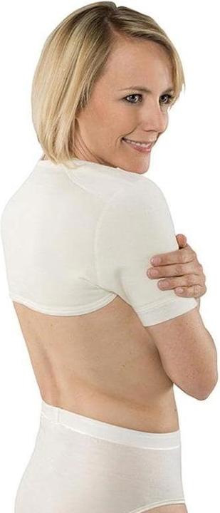 Actual product image Eusana Schuterwaermer double knitted with strap ivoire (L)