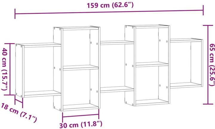 Actual product image vidaXL Wall shelf (159 x 18 x 65 cm)