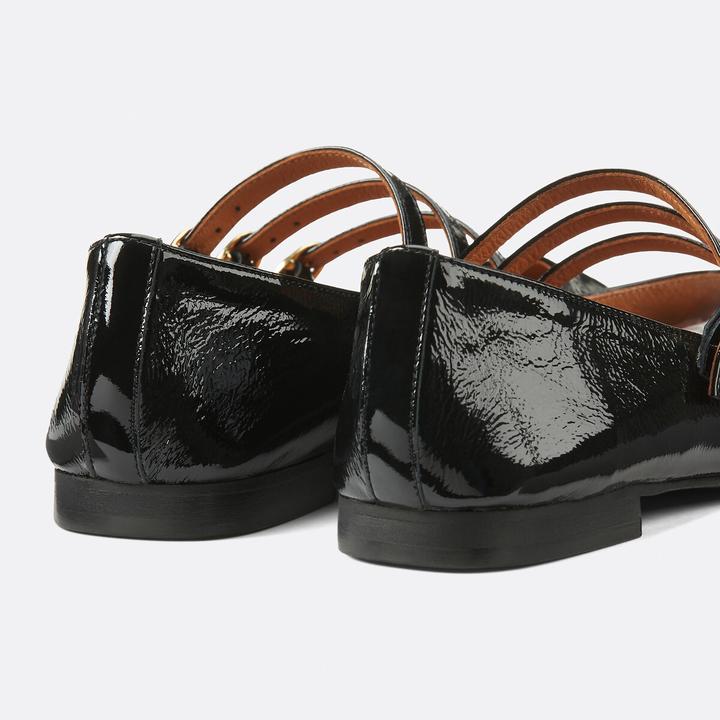 Produktbild La Redoute Collections Lackleder-Baby-Ballerinas mit Dreifach-Riemchen (37)