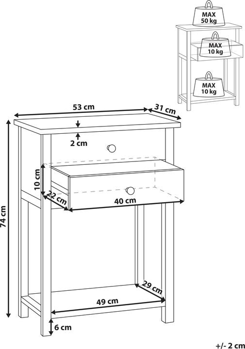 Produktbild Beliani Salton (53 x 31 x 74 cm)