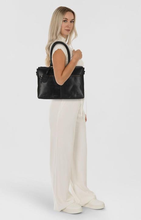 Productafbeelding Burkely Onderweg shopper tas leer 40 cm laptopvak (17 l)