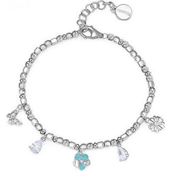 Rosato, Armschmuck, Gaia RZGA19 Sparkling Silver Beaded Charm Bracelet