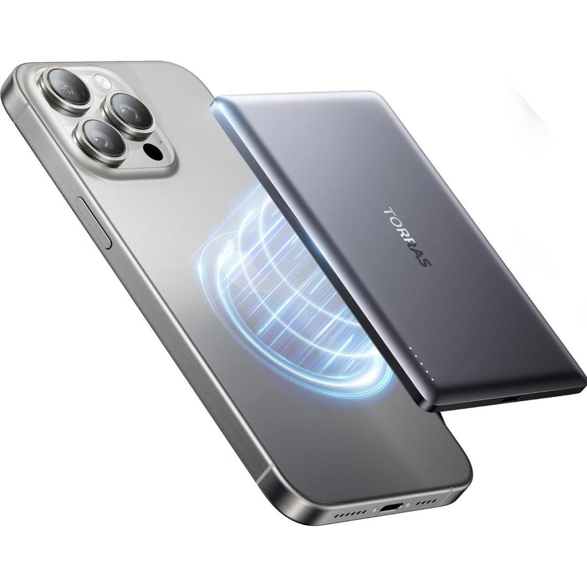 Torras MiniMag Powerbank (5000 mAh, 18 W, 18 Wh), Powerbank, Grau