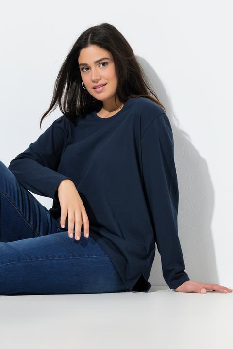 Produktbild Ulla Popken Shirt, Relaxed, Rundhalsausschnitt, Langarm (68)