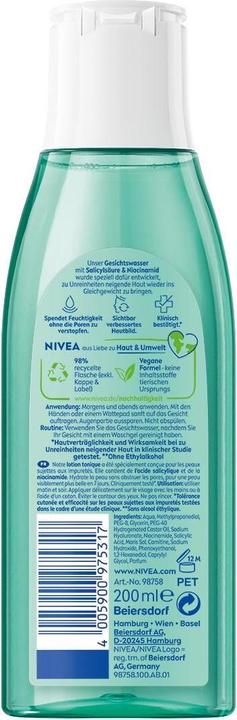 Actual product image NIVEA Derma Skin Clear (Face toner, 200 ml)