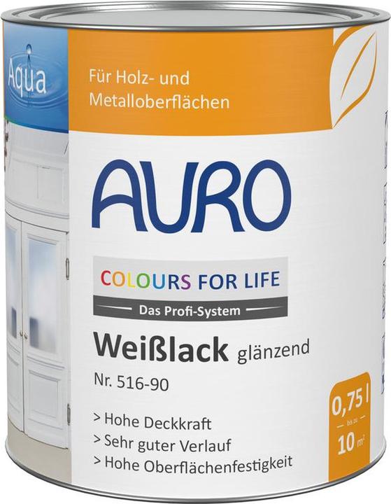 Produktbild AURO Lack glanz 516-90 (Weiss, 0.75 l)