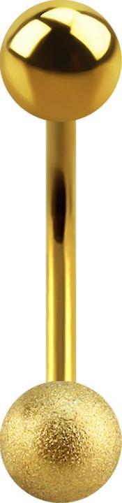 Image du produit Star Piercing Micro banane dorée à l'or fin avec boule mouchetée (sans laiton, Acier chirurgical 316L)