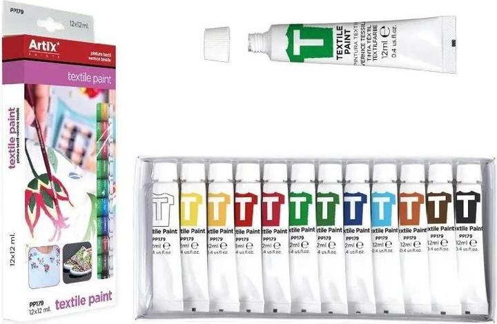 Actual product image Titanum Textilfarbe 12 Tuben