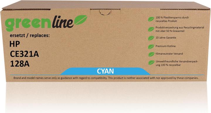 Produktbild Inkadoo Toner greenline ersetzt HP CE 321 A / 128A Toner, cyan Cyan (C)