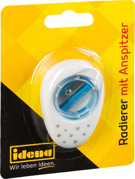Actual product image Idena Eraser 2in1 with sharpener, 3 colours