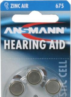 Image du produit Ansmann 1x6 Zinc-Air 675 (PR 44) Piles pour appareils auditifs (6 pcs, 675)