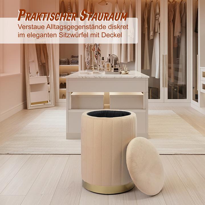 Produktbild Relaxdays Hocker aus Samt mit Stauraum