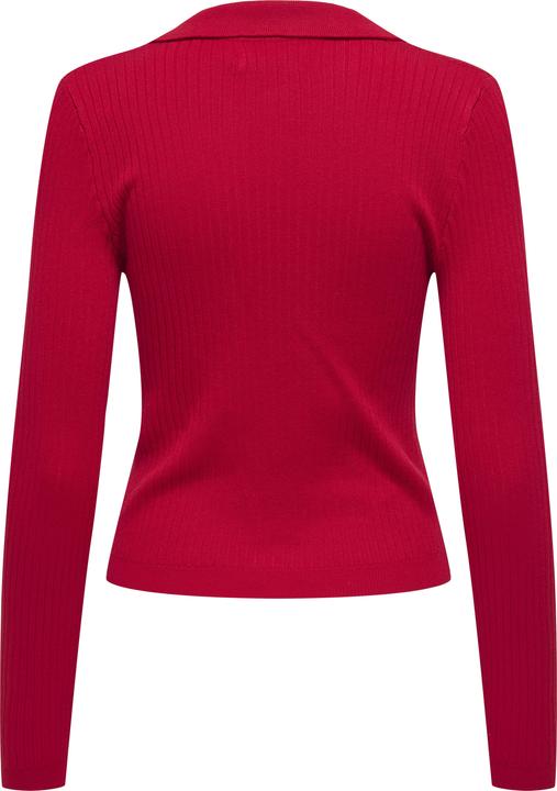 Produktbild Only Normal geschnitten Polokragen Gerippte Ärmelbündchen Gestricktes Poloshirt Strickpullover (M)