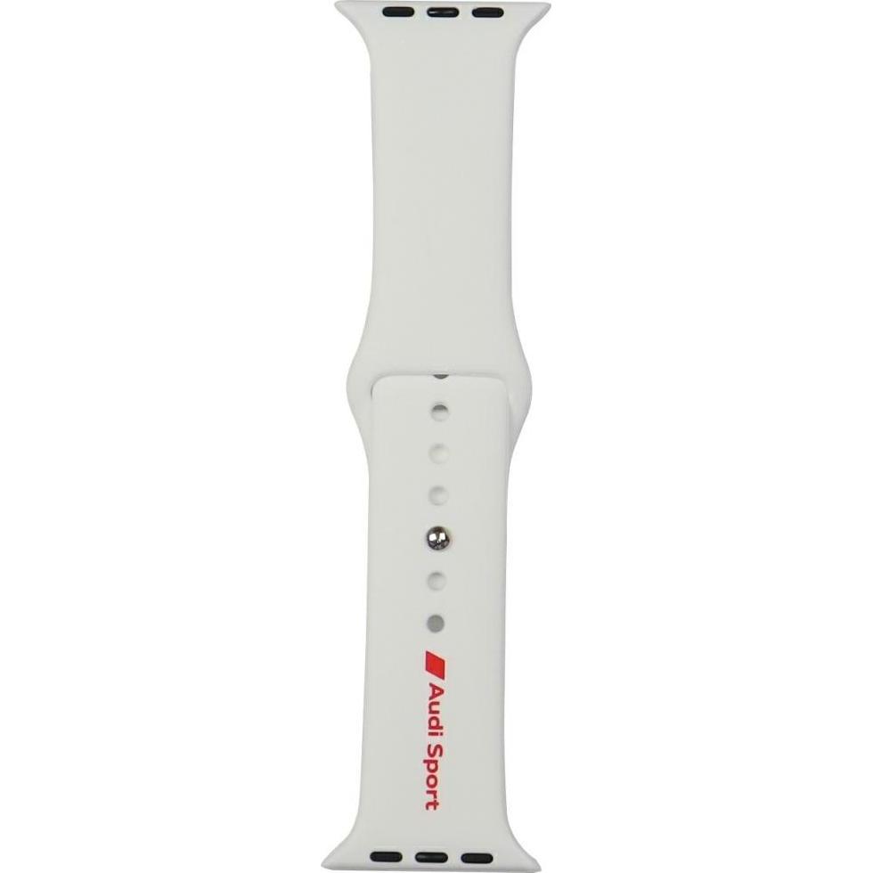 Tech-Protect Sport Red Logo Silicone Watch Strap for Apple Watch 44 / 45 / 46 / 49 mm - white, Uhrenarmband, Weiss