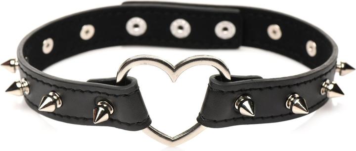 Master Series XR Brands Spiked Heart Choker Schwarz