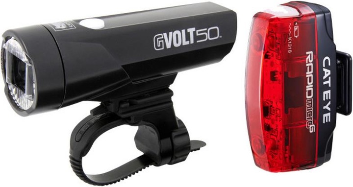CatEye GVolt 50 HL-EL550GRC + Rapid Micro G Hl-EL620G Set /rot