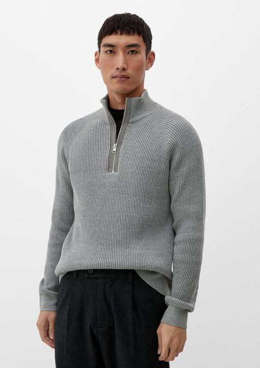Produktbild s.Oliver Strickpullover Strickpullover mit Half-Zip (M)