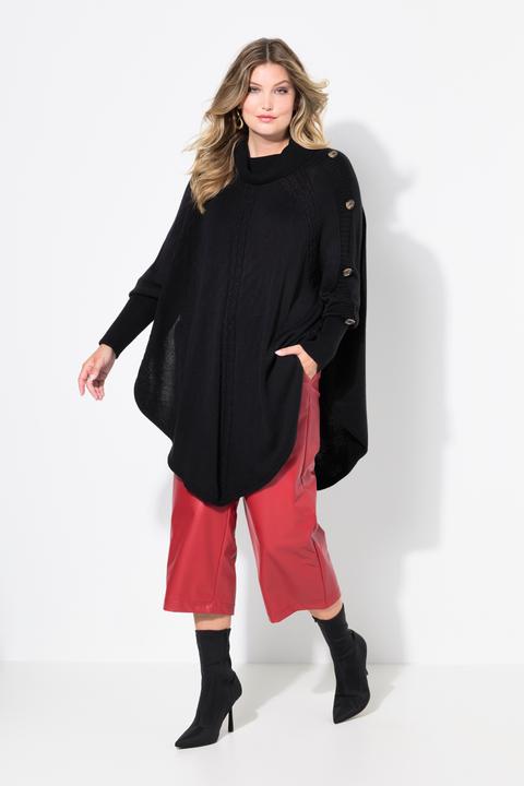 Produktbild Miamoda Pullover, Poncho-Style, Zopfmuster, Zipfelsaum (46, 48)