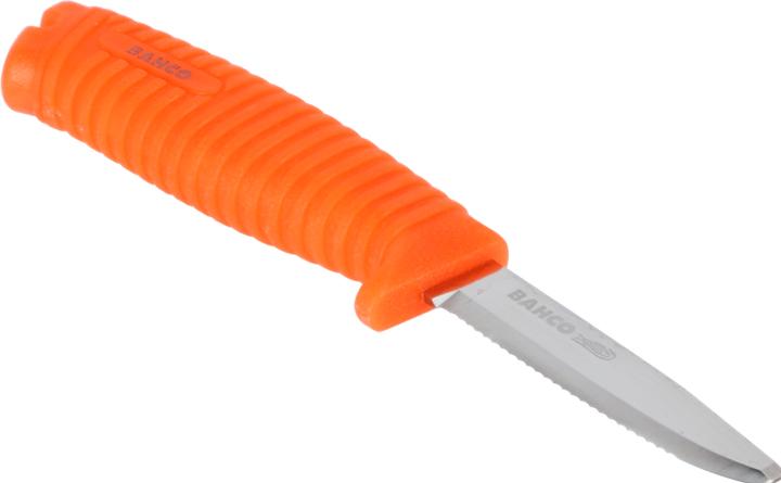 Produktbild Bahco Messer mit fluoreszierendm Griff, schwimmt an der Wasseroberfläche (Cutter)