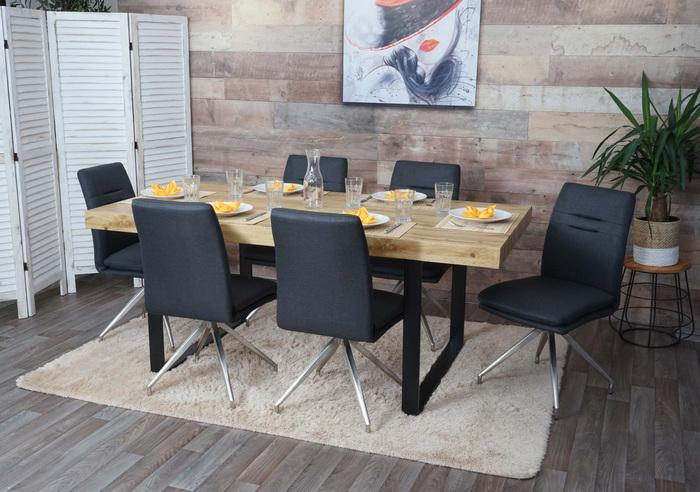 Image du produit Swisshandel24 6x chaise de salle à manger HWC-H70, chaise de cuisine fauteuil chaise, tissu/textile acier