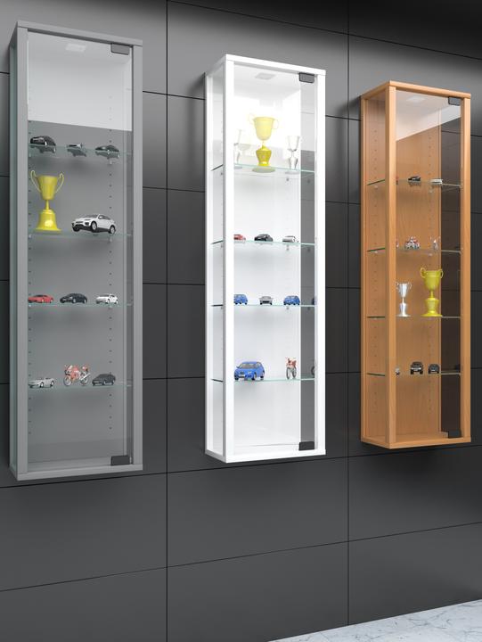 Produktbild VCM Sammel Wandvitrine Holz Glas Stando Mini (33 x 18 x 115 cm)