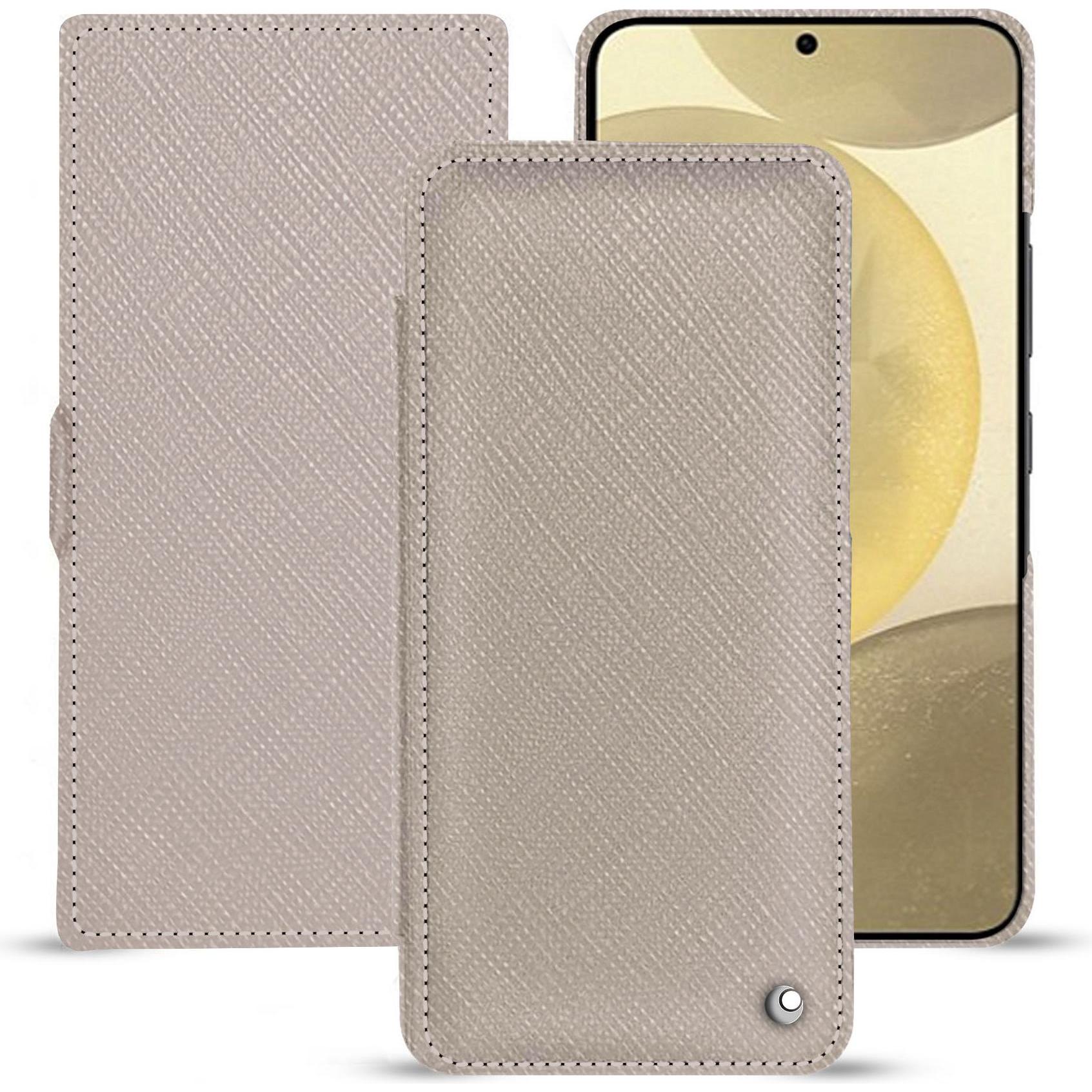 Noreve Lederschutzhülle horizontal (Samsung Galaxy S24+), Smartphone Hülle, Beige