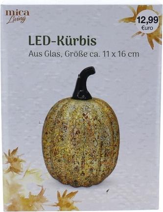 Produktbild MICA Living LED Kürbis mit antikem finish - ca. 11 x 16 cm