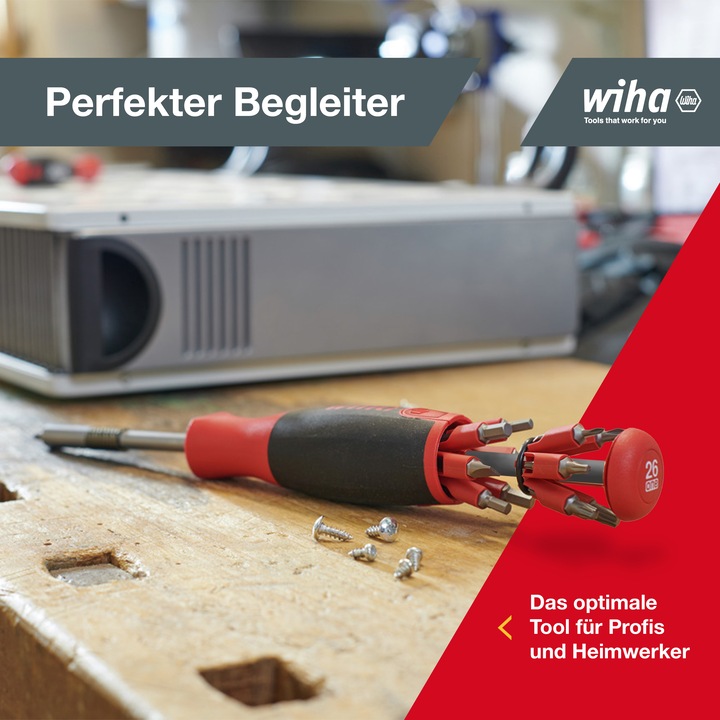 Productafbeelding Wiha Magazijnbithouder LiftUp 25. magnetisch 1/4. (Gleuf, Phillipps kruissleuf (PH), Kruisvormig PZ, Pin-torx)