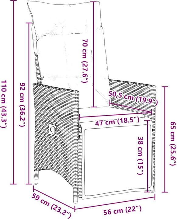 Produktbild vidaXL Garten Essgruppe (160 x 80 x 73 cm)