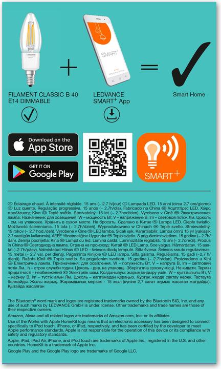 Energie-Label Ledvance Smart Candle 40 (E14, 470 lm, 4x)