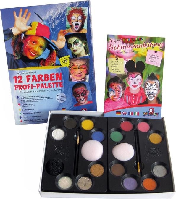 Actual product image Eulenspiegel 12 colours professional make-up palette