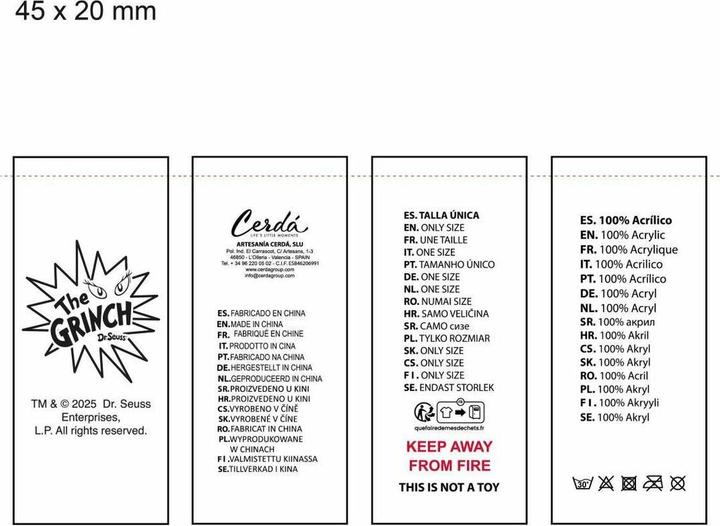 Actual product image Universal Textiles The Grinch Kindermütze Rot