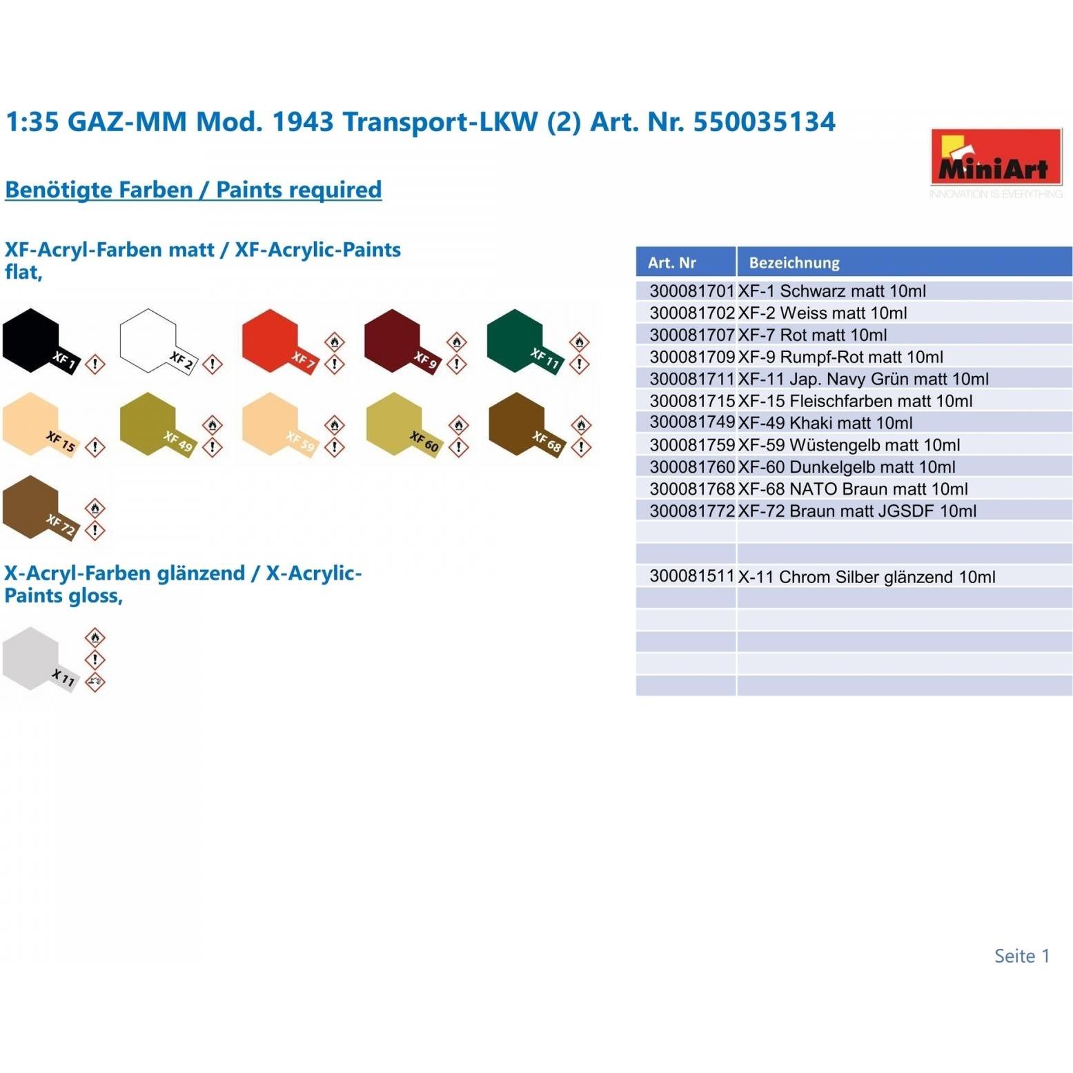 Thumbnail - Mini art GAZ-MM.Mod. 1943. Cargo Truck