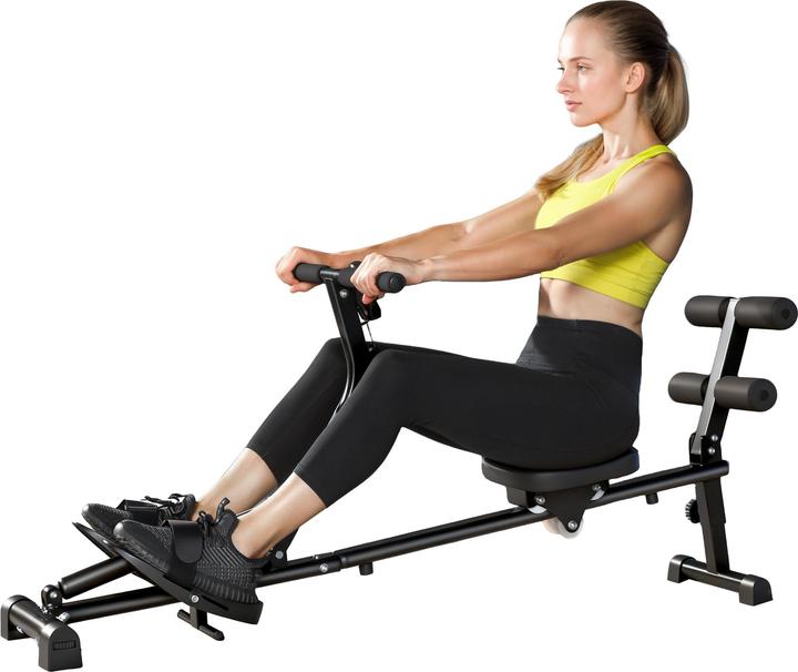 SportNow Rudergerät Stahl, Kunststoff Schwarz