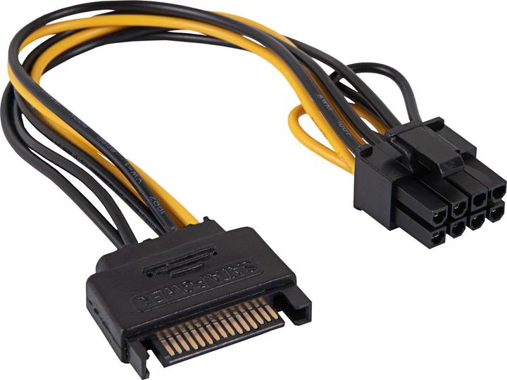 Produktbild Akyga Adapter z kablem AK-CA-80 PCI-E 6+2pin m / SATA m 15cm (15 cm)