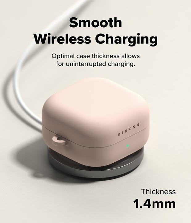 Actual product image Ringke - Silicone - Xiaomi Redmi Buds 4 Pro - Pink Sand (Charging case cover)