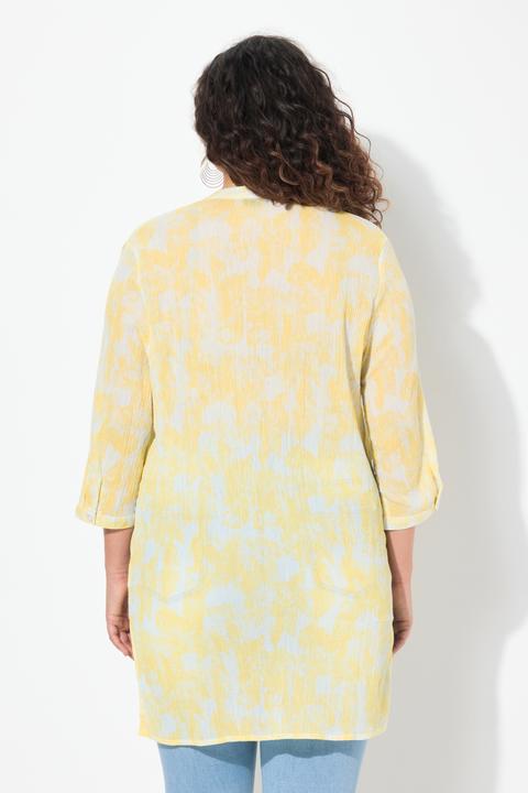 Actual product image Ulla Popken Floral Crepe Button Down Tunic Blouse (54)