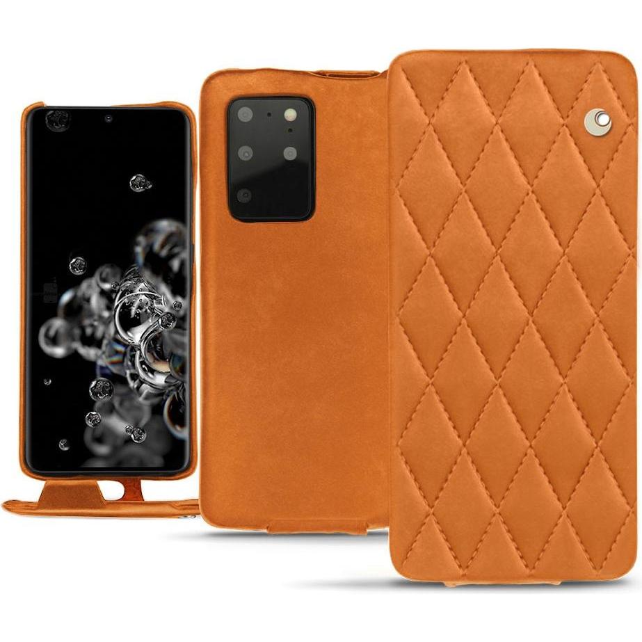 Noreve Lederschutzhülle vertikal (Samsung Galaxy S20+ 5G), Smartphone Hülle, Orange