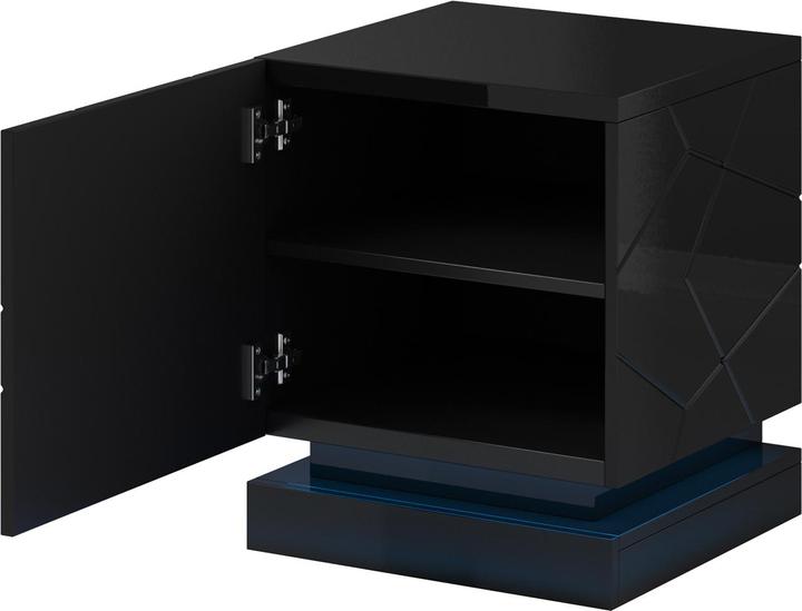 Produktbild Cama QIU Nachttisch 2 Stk. 46x41 5xH53 schwarz glänzend|schwarz glänzend